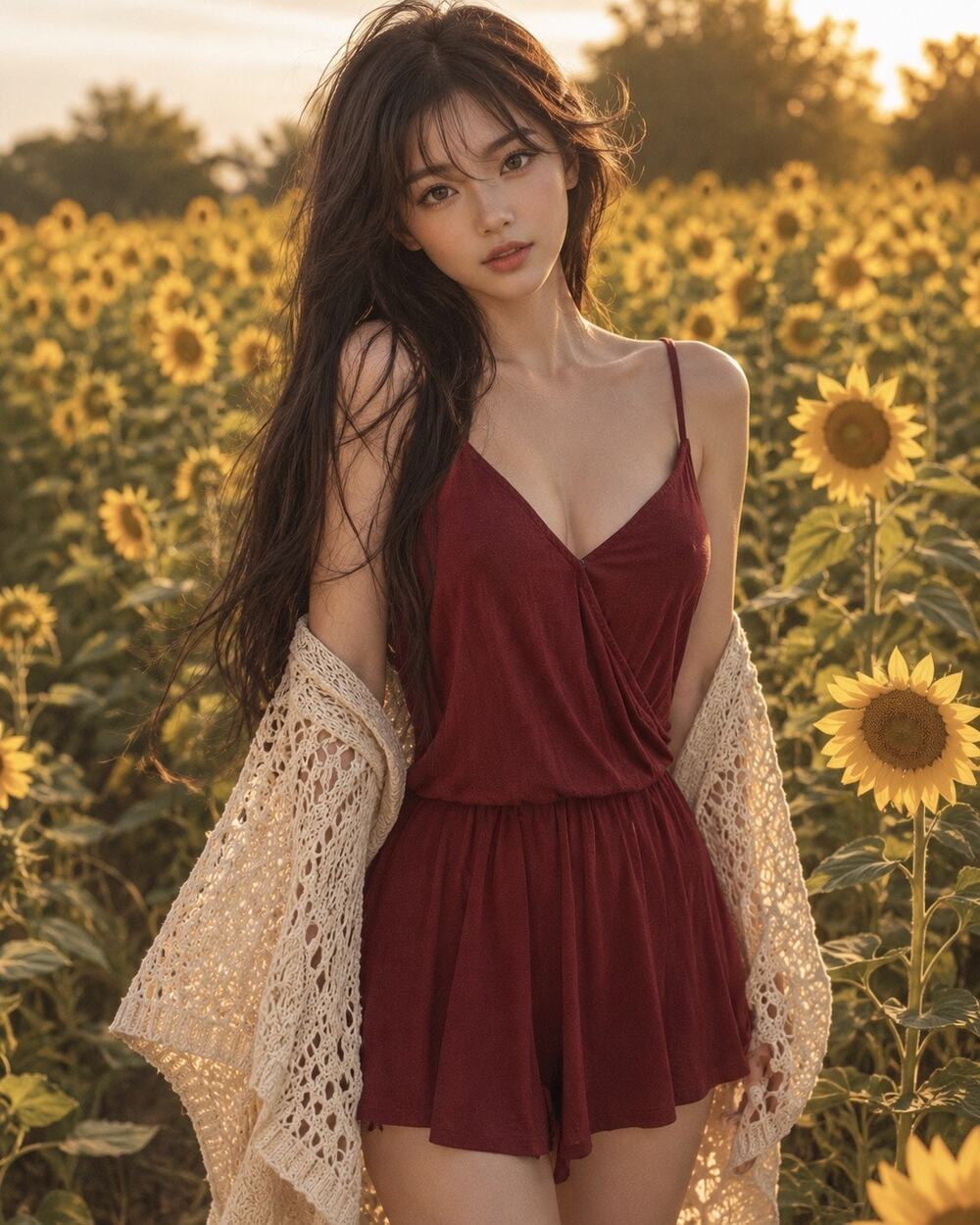 Sunset Wanderings & Quiet Afternoons drapey soft Flowy shorts romper Playsuit
